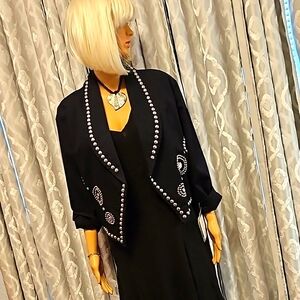 Molato western style open front cropped jacket with studs